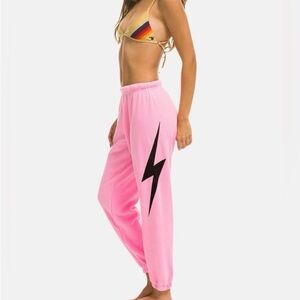 Aviator nation Pink Lightning Bolt Sweatpants